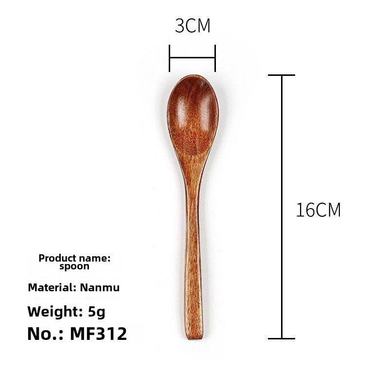 Phoebe Long Wooden Rice Spoon Small Japanese Salad Honey Spoon Pointed Handle Wooden Utensil|Kitchen Utensils