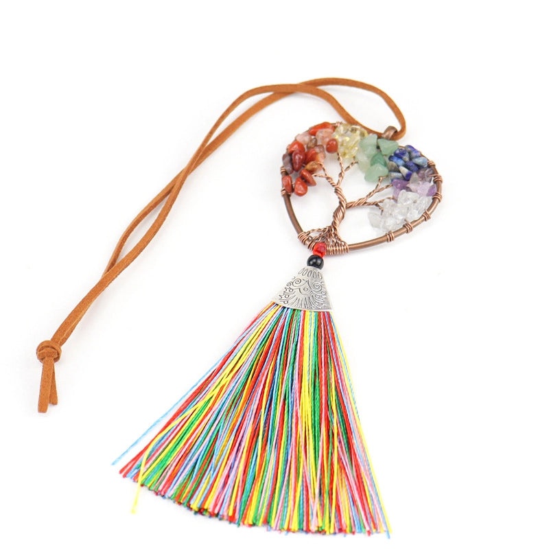 Ethnic Tree of Life Heart Agate Pendant Necklace | Jewelry & Accessories