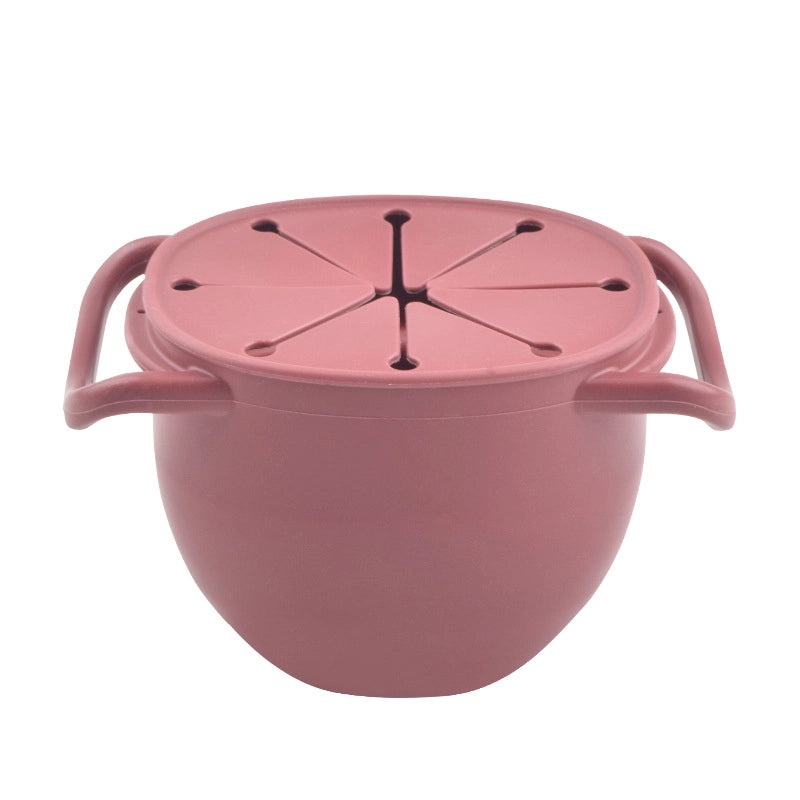 Baby Silicone Snack Cup with Rope | Fall-Resistant Foldable Binaural Children’s Snack Container | Baby Feeding Supplies