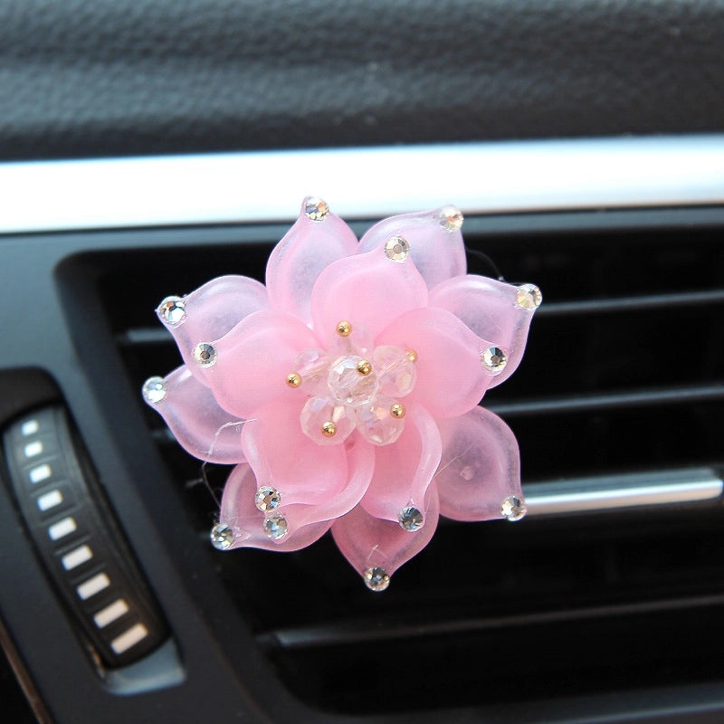 Rhinestone Lotus Flower Car Air Vent Perfume Ornament | Car Fragrance Accessories