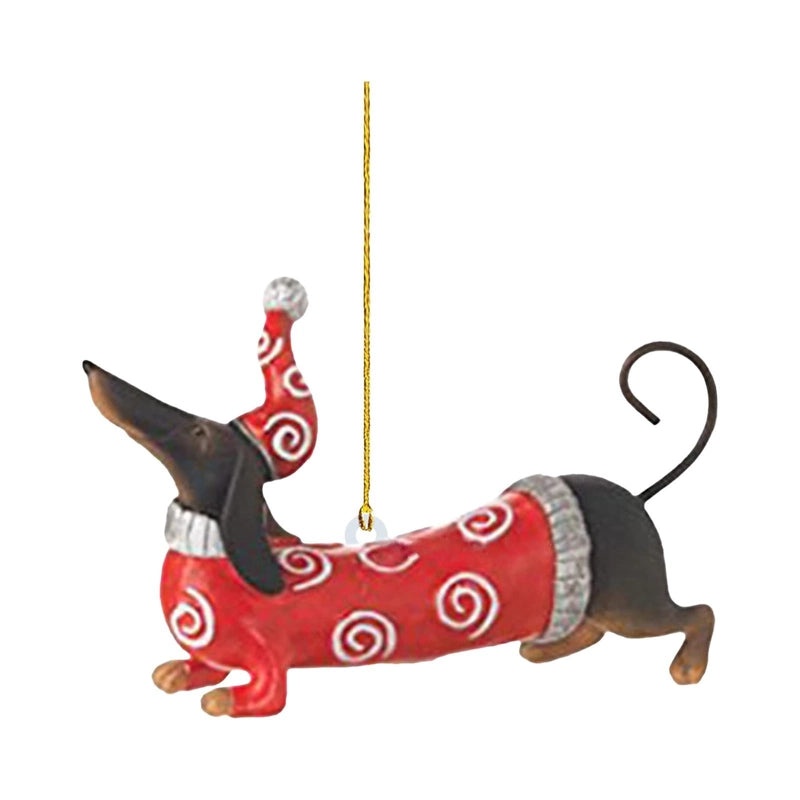 Sausage Dog Acrylic Flat Car Ornament Christmas Tree Decoration Home Holiday Decor|Car Ornaments