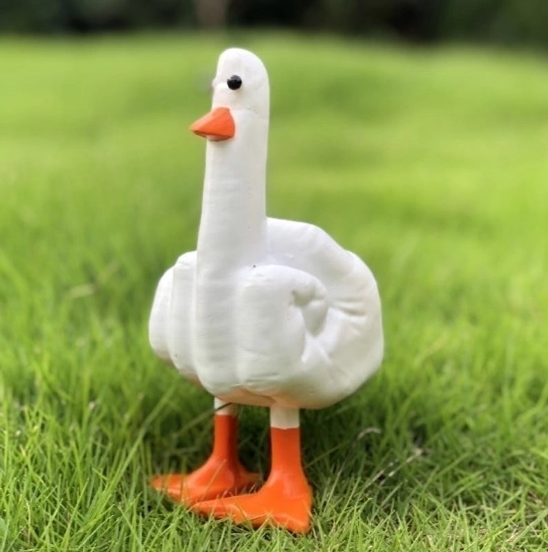 Playful Middle Finger Duck Resin Figurine | Home Decor Ornaments