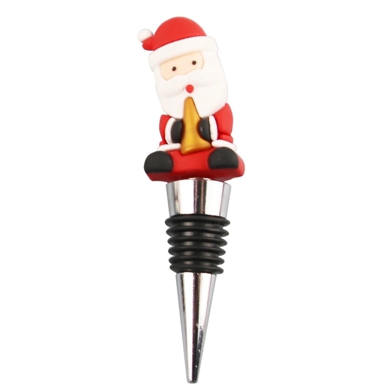 Festive Cartoon Wine Bottle Stopper PVC Aluminium Alloy 1 Piece|Kitchen & Dining Accessories