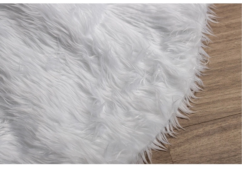 90CM White Plush Christmas Tree Skirt Soft Tree Blanket Floor Mat Holiday Decoration|Christmas Tree Skirts