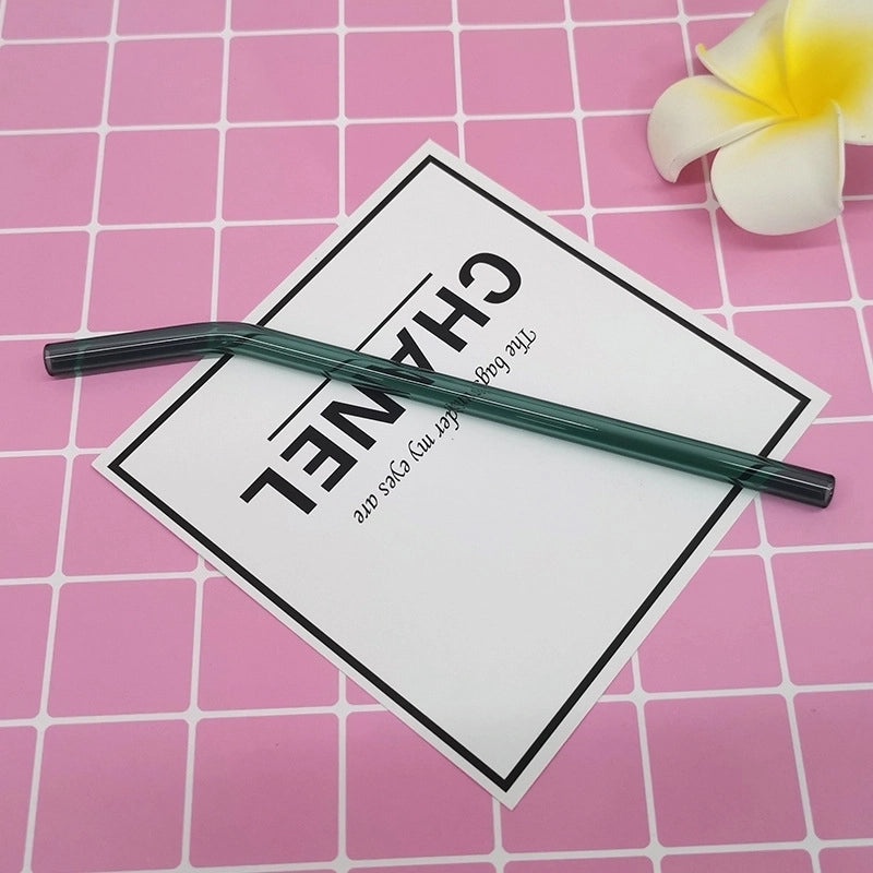 Stylish Single Solid Color Glass Straw for Reusable Drinkware | Kitchen & Dining Accessories