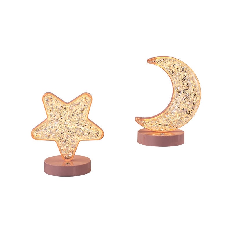 LED Stars and Moon Table Lamp Touch Rechargeable Bedside Night Light Small Modern Bedroom Decor|Home Lighting