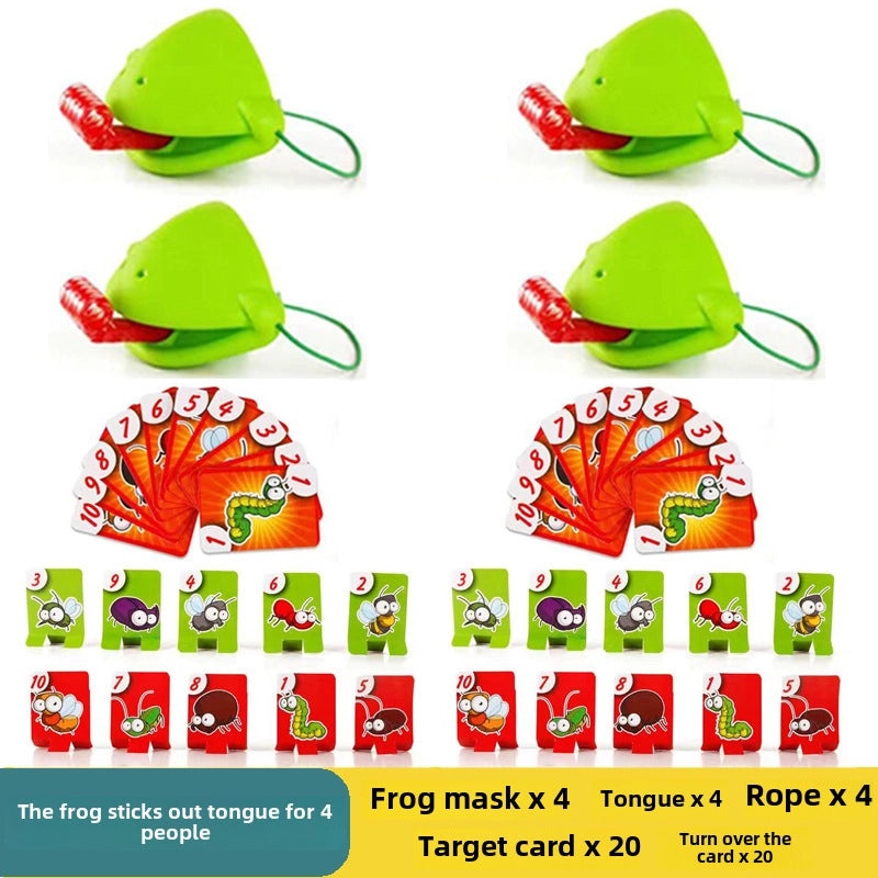 Frog Mouth Tongue Blowing Kids Game Chameleon Lizard Mask Parent-Child Puzzle Toy|Children's Toys & Games