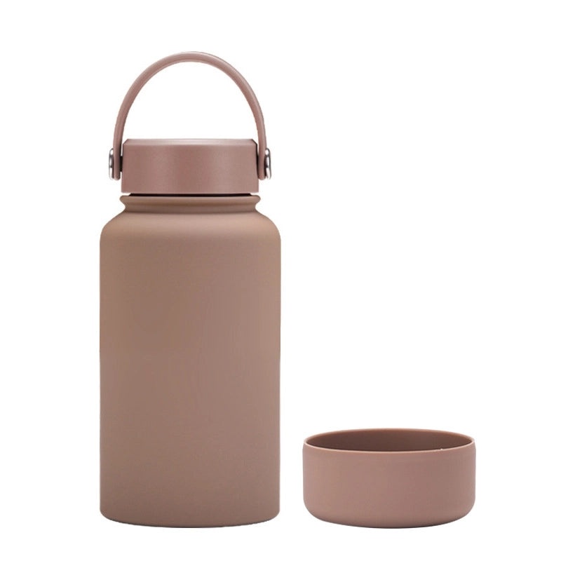Stylish Solid Color Stainless Steel Water Bottle with Silicone Sleeve 1 Piece|Drinkware & Bottles