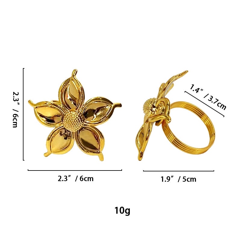 White Floral Napkin Rings Set | Home & Kitchen Tableware