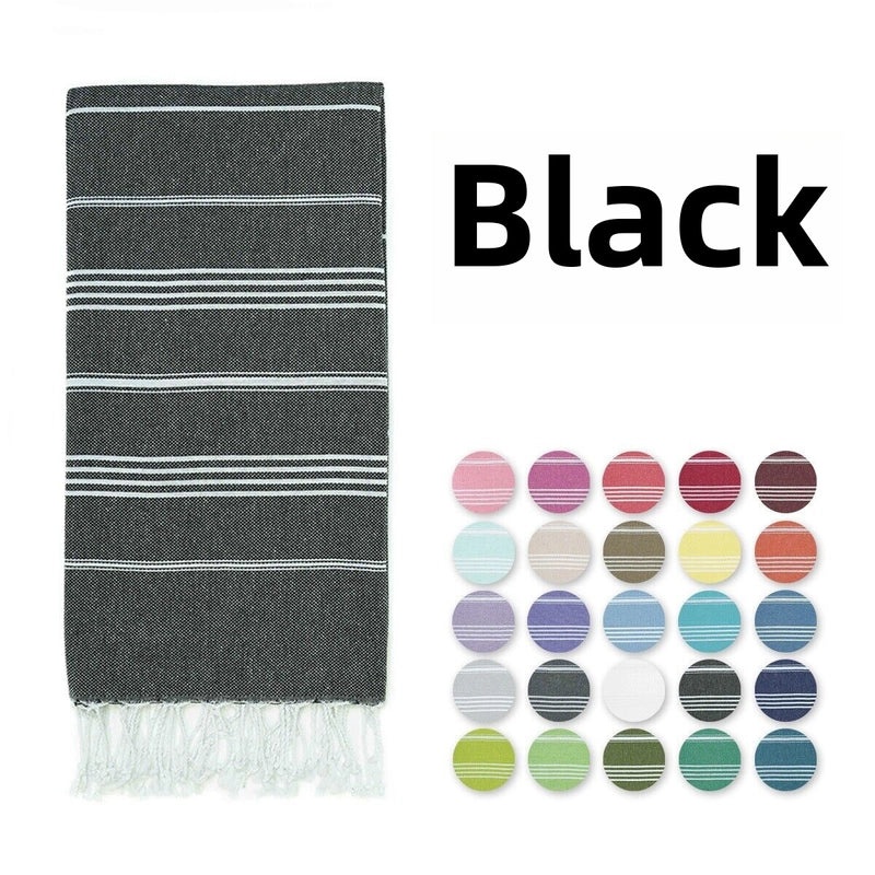 Customizable Turkey Beach Towel with Tassel Ears Striped Quick-Dry Bath Towel Embroidered | Beach Towels & Bath Linens