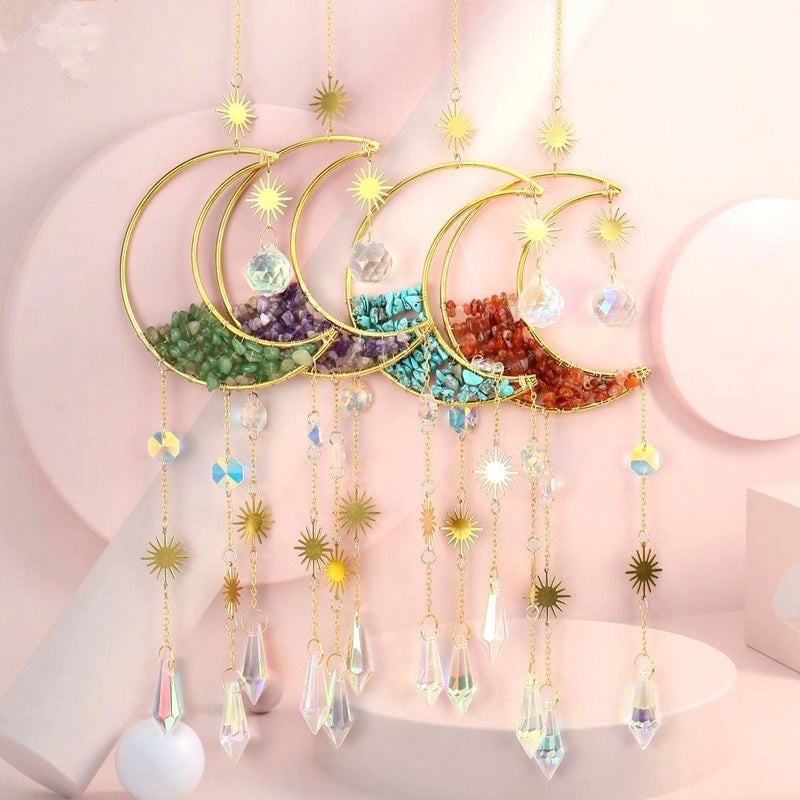 Natural Crystal Wind Chimes Hanging Decor | Home Decor & Accessories