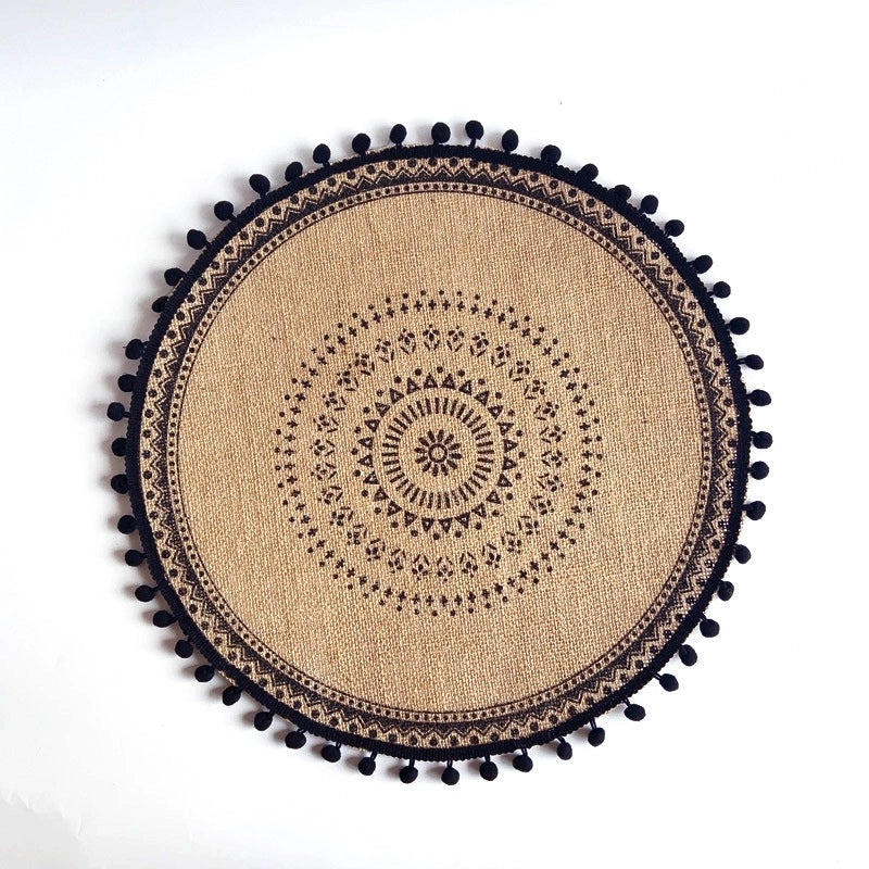 Vintage Floral Jute Placemat for Dining Table|Home & Living Tableware
