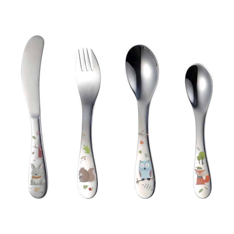 Ann Kids 304 Stainless Steel Animal Cartoon Cutlery Set, Knife Fork Spoon Birthday Gift|Children's Tableware