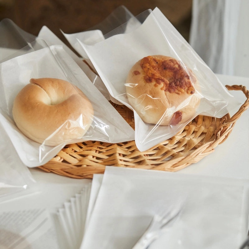 Disposable Sealed Bread Bags for Baking Food Packaging Oil-proof Paper Toast Sandwich Donut Cookie Bags|Kitchen Storage Bags