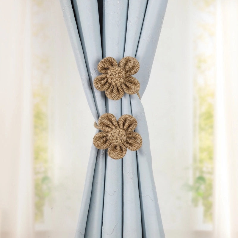 Modern Simple Hemp Rope Curtain Tiebacks with Magnetic Buckle | Home Decor Accessories