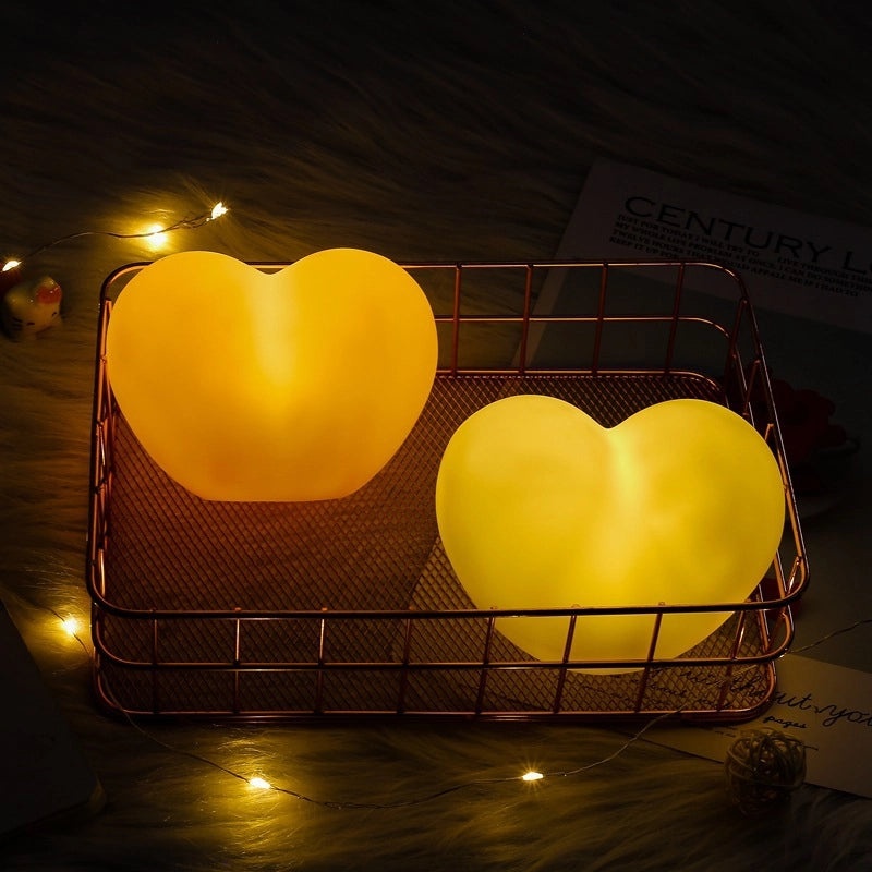 Romantic Heart-Shaped Nightlight for Girls | Valentine's Day Wedding Home Decor Gift | Creative Love Atmosphere Lamp | Holiday Present Light | Li