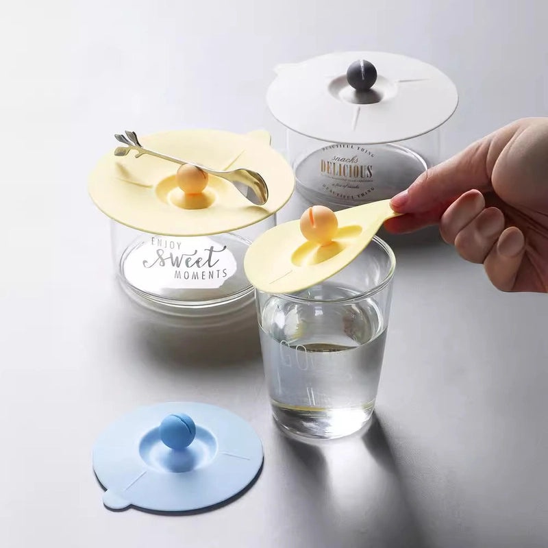 Silicone Cup Lid Food Grade Dustproof Leak-Proof Round Cover for Cups|Kitchen & Dining Accessories
