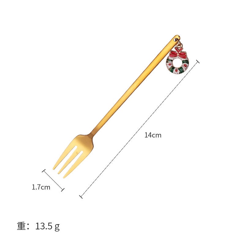 Christmas Tree Santa Claus and Elk Stainless Steel Tableware Set|Holiday Kitchen & Dining