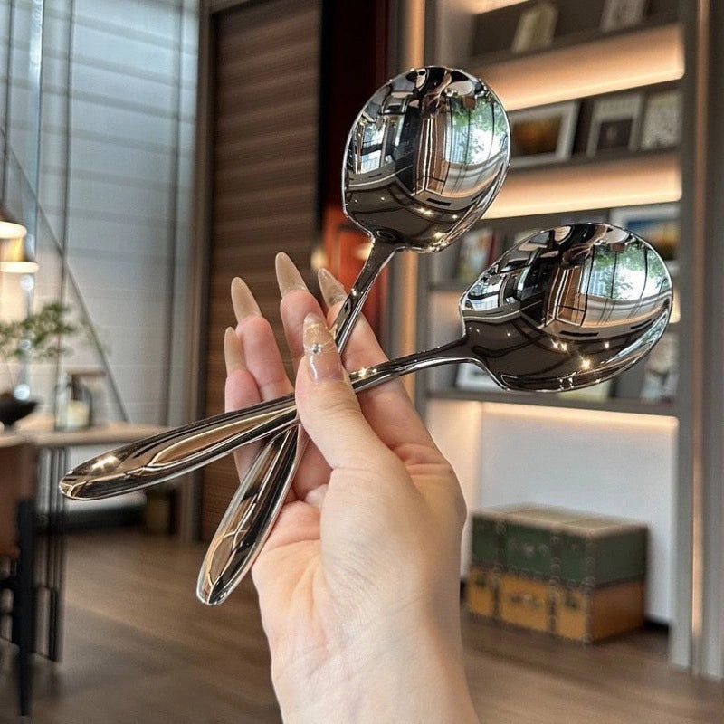 Thickened Stainless Steel Split Spoon Large Long Handle Serving Spoon for Restaurant Buffet Hotel Kitchen|Kitchen & Dining Utensils