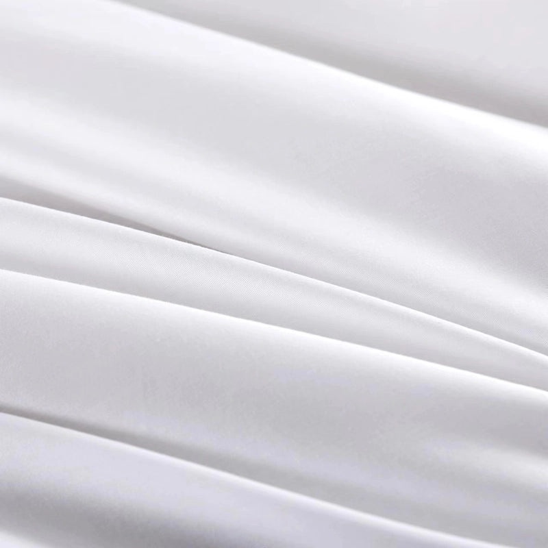 Pure Cotton Hotel Bedding Set Four-piece White Satin Quilt Cover Sheet Pillowcase | Home Textiles