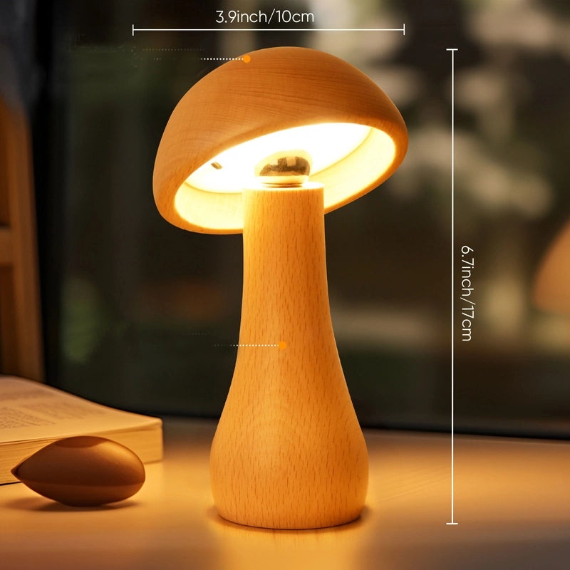 Whimsical Mushroom Wooden Lamp Ornament|Home Decor & Lighting Accessories