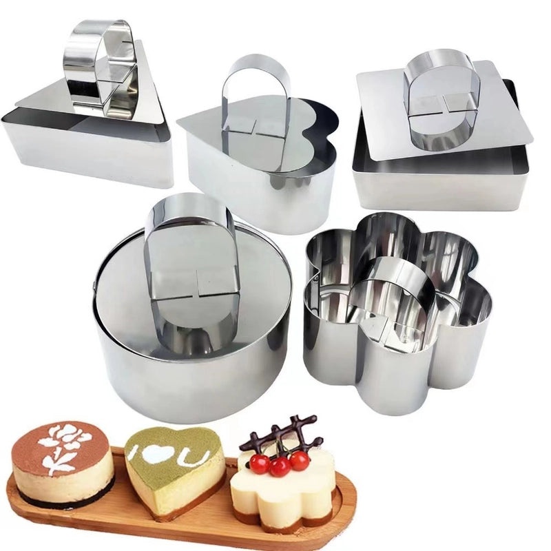 Stainless Steel Cake Mold with Push Piece for Mousse, Rice Ball & Sushi Making|Kitchen Bakeware Tools