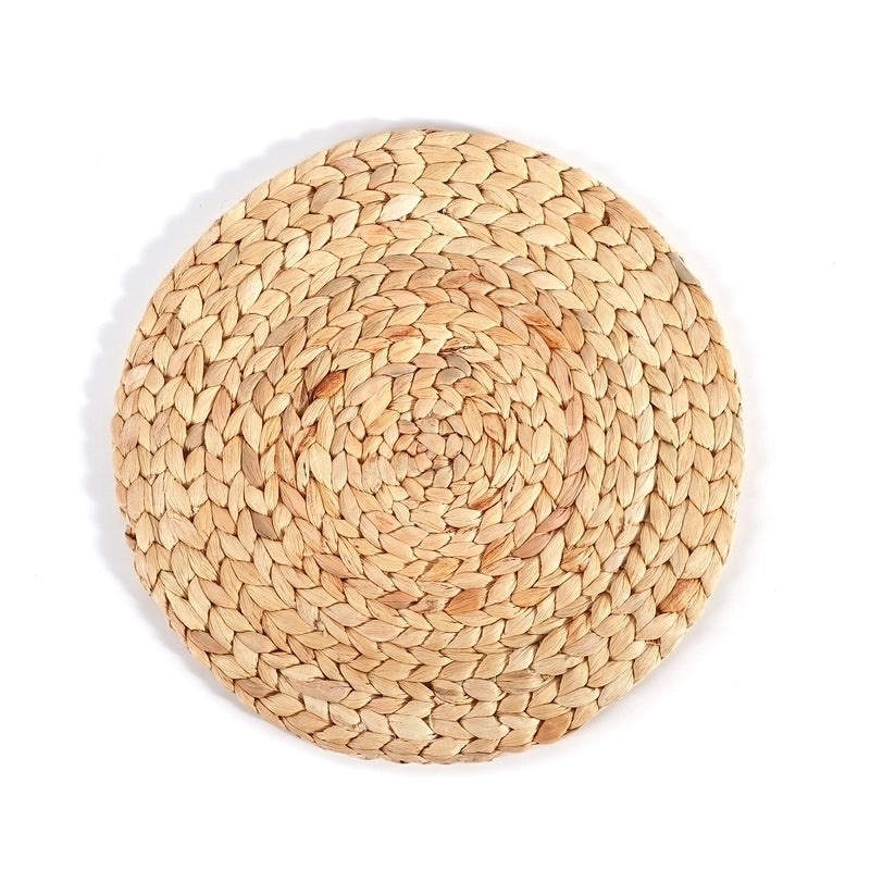 Vintage Style Solid Color Woven Water Hyacinth Placemat | Home & Kitchen Tableware