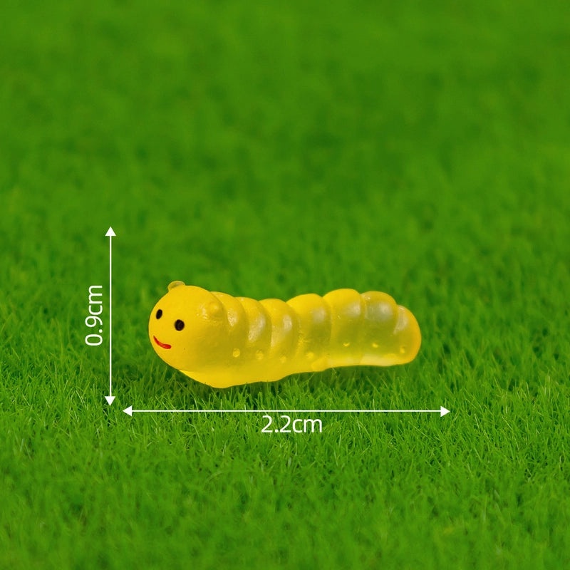 Glowing Moss Micro Landscape with Realistic Caterpillar for Succulent Garden DIY Decorative Miniature Ornaments|Garden Decor Accessories