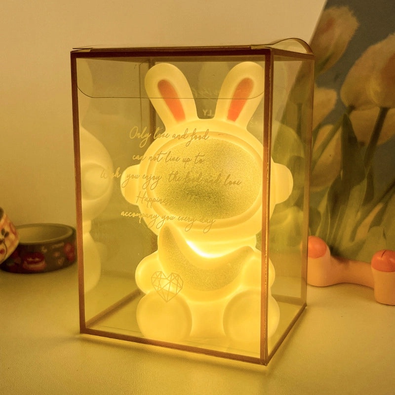 Astronaut Rabbit Night Light Cartoon Desktop Decoration Creative Gift for Kids Birthday Kindergarten|Home Decor & Lighting