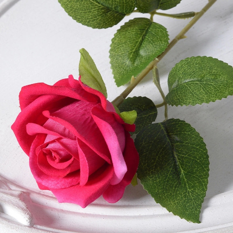 Artificial Rose Single Stem Flannel Flower for Home Wedding Valentine's Day Decoration|Home Decor & Wedding Accessories