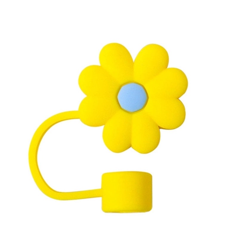 Floral PVC Straw Decorative Lid 1 Piece | Drink Accessories