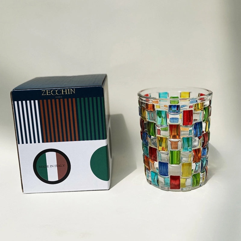 Italian Designer Hand-Painted Line Woven Crystal Whisky and Wine Glasses|Home & Kitchen Glassware