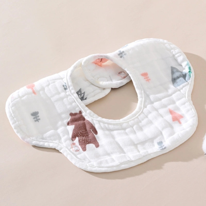 Adorable Cartoon Bear & Elephant Cotton Burp Cloths for Babies|Baby Accessories