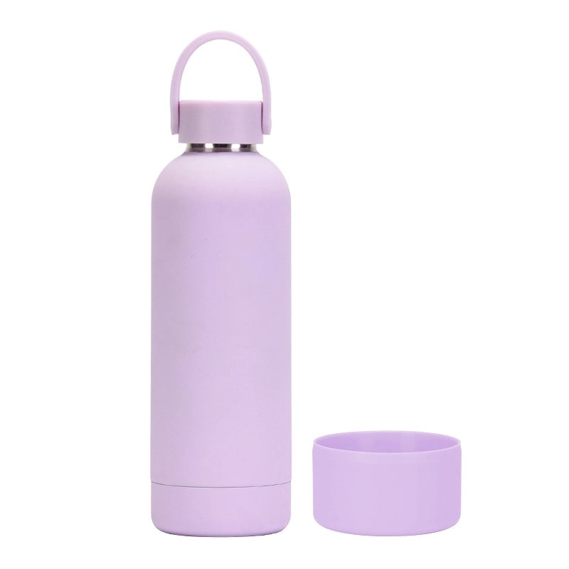 Stylish Solid Color Stainless Steel Water Bottle with Silicone Sleeve 1 Piece|Drinkware & Bottles