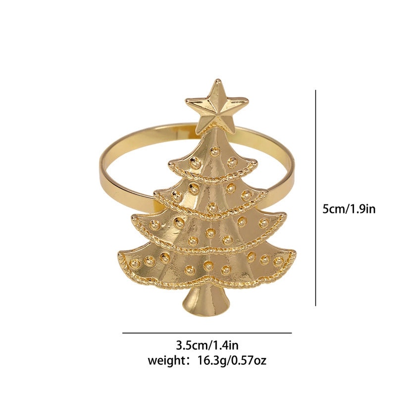 Elegant Christmas Tree Alloy Napkin Ring - Casual Holiday Table Decor | Tableware & Dining Accessories