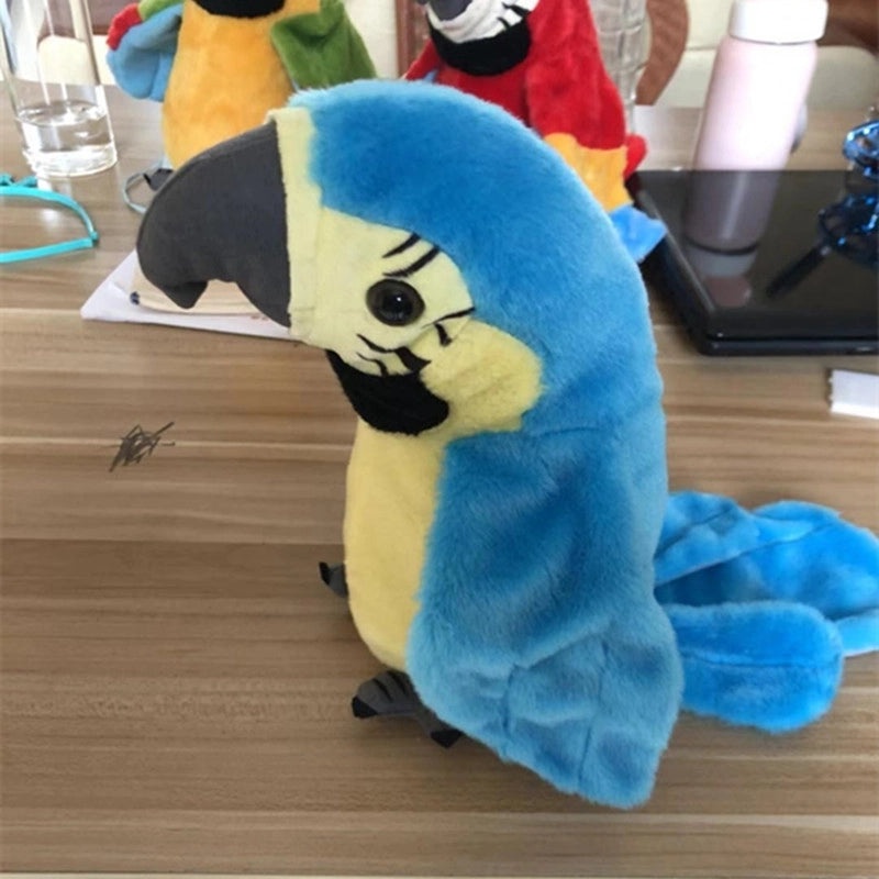 Interactive Talking Plush Parrot Toy with Electric Recording and Wing Movement|Educational Electronic Toys