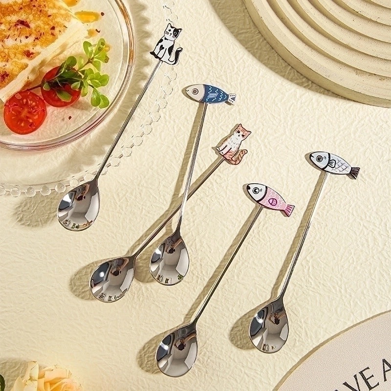 Adorable Cartoon Stainless Steel Spoon Single Piece | Kitchen Utensils & Cutlery