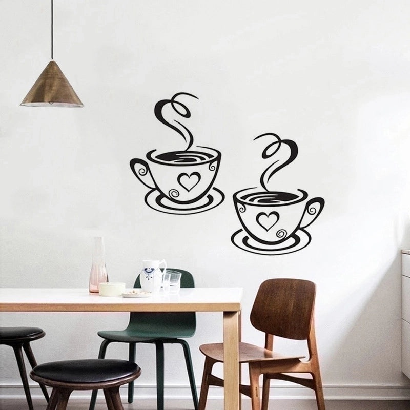 Coffee Cup Print Wall Decals for Kitchen Decor|Home & Living Wall Stickers