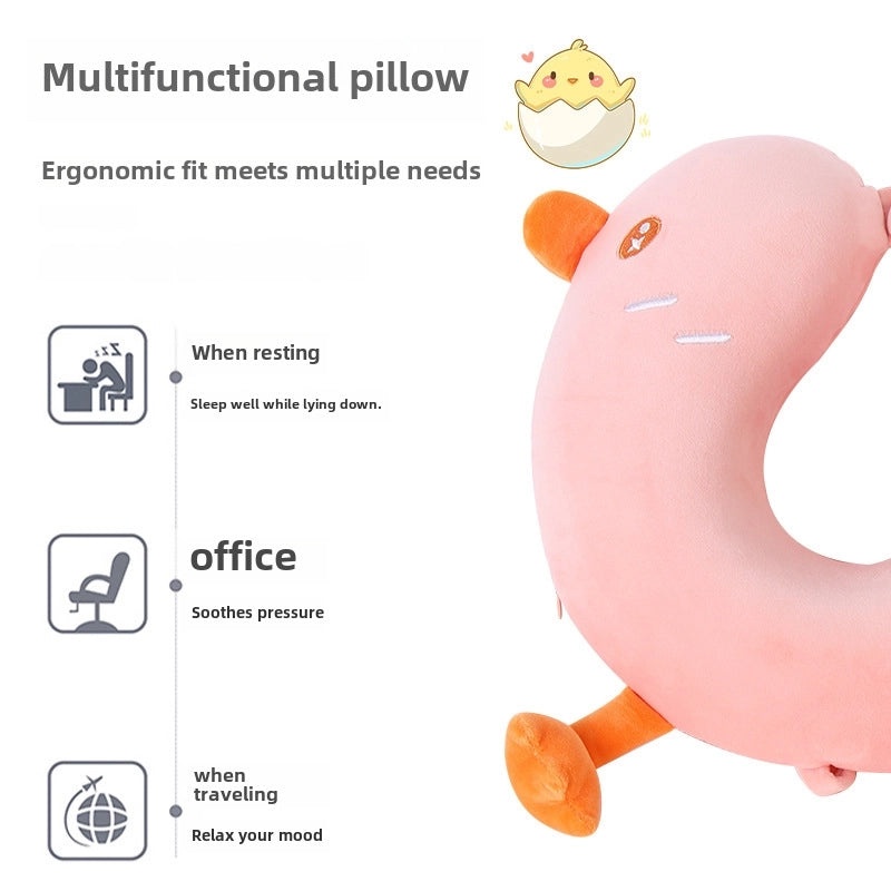 Cartoon Memory Foam U-Shaped Neck Pillow for Travel, Office, and Home | Travel Accessories