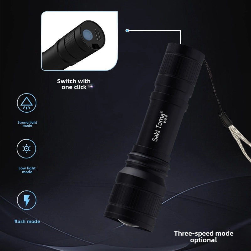 USB Rechargeable LED Mini Flashlight Portable Strong Light Multi-function Focused Work Gift | Outdoor & Tactical Lighting