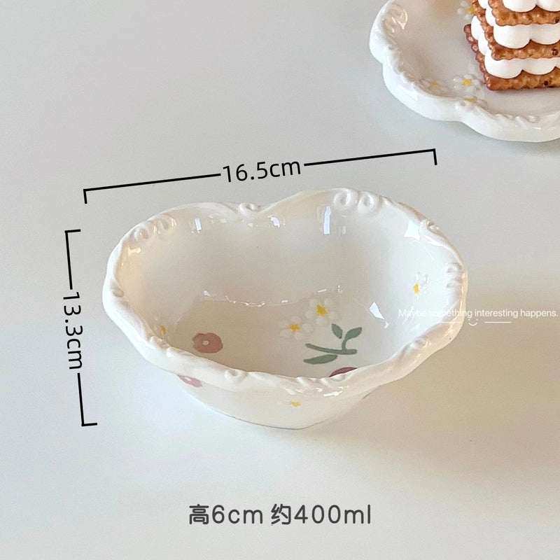 Charming Floral Porcelain Plate Single Piece|Home Decor