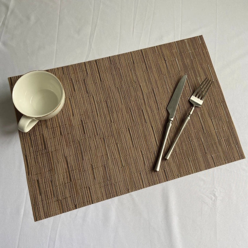 European-style Solid Color PVC Woven Insulated Western Placemat for Home & Hotel Dining|Table Linens & Placemats