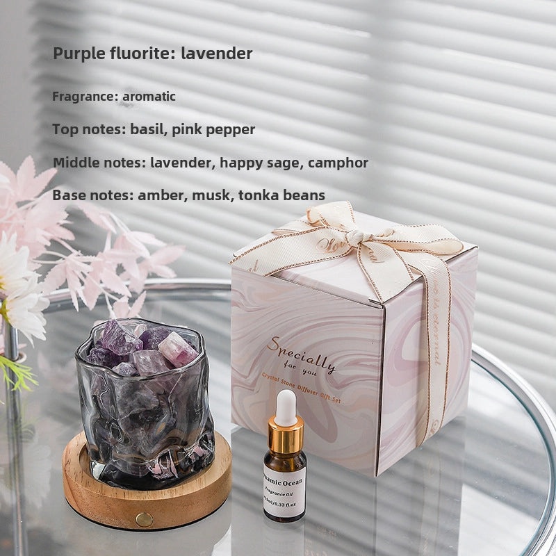 Rechargeable Aromatherapy Lampholder with Essential Oil & Crystal Stone Fire-Free Indoor Fragrance Decor|Home Decor