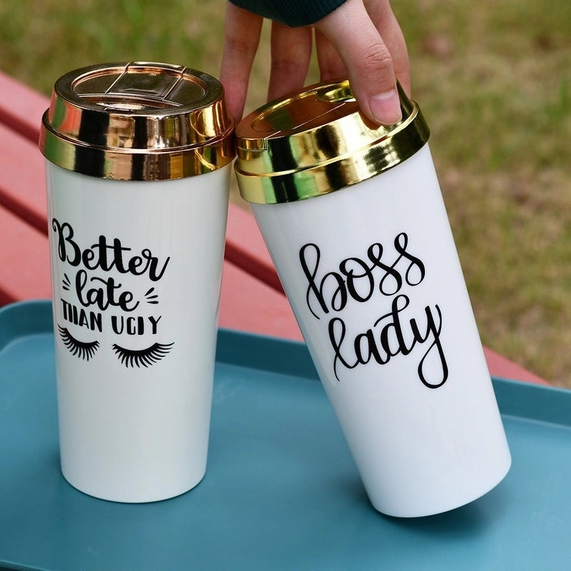 2022 New Double Acrylic Letter Coffee Cup Insulated Portable Water Tumbler | Drinkware & Cups