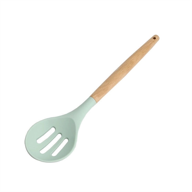 Minimalist Solid Color Wooden and Silicone Kitchen Tools|Kitchenware & Utensils