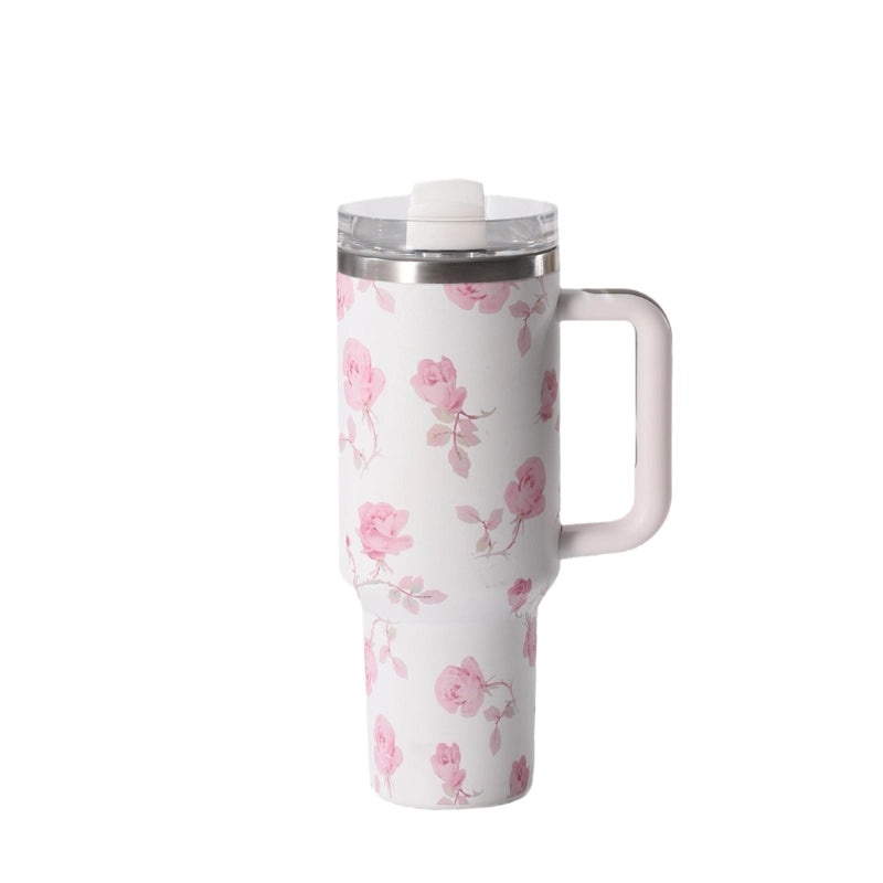 Pastoral Floral Design 304 Stainless Steel Water Bottle 500ml | Drinkware & Bottles