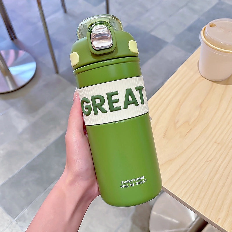 Stylish Letter Engraved Stainless Steel Water Bottles|Drinkware & Water Bottles