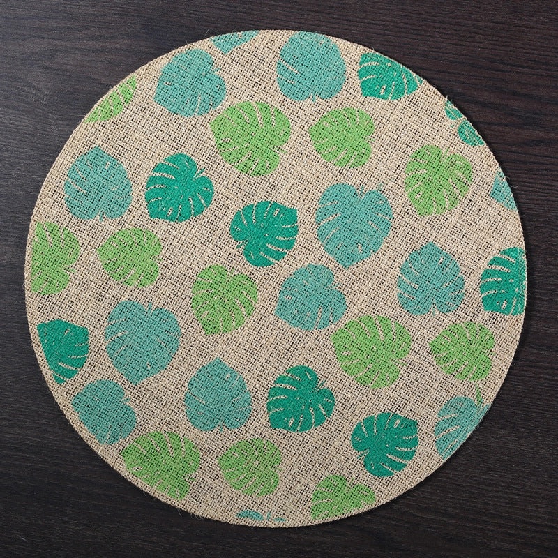 Chinoiserie Style Wooden Placemat for Vacation Dining Solid Color|Home Decor Tableware