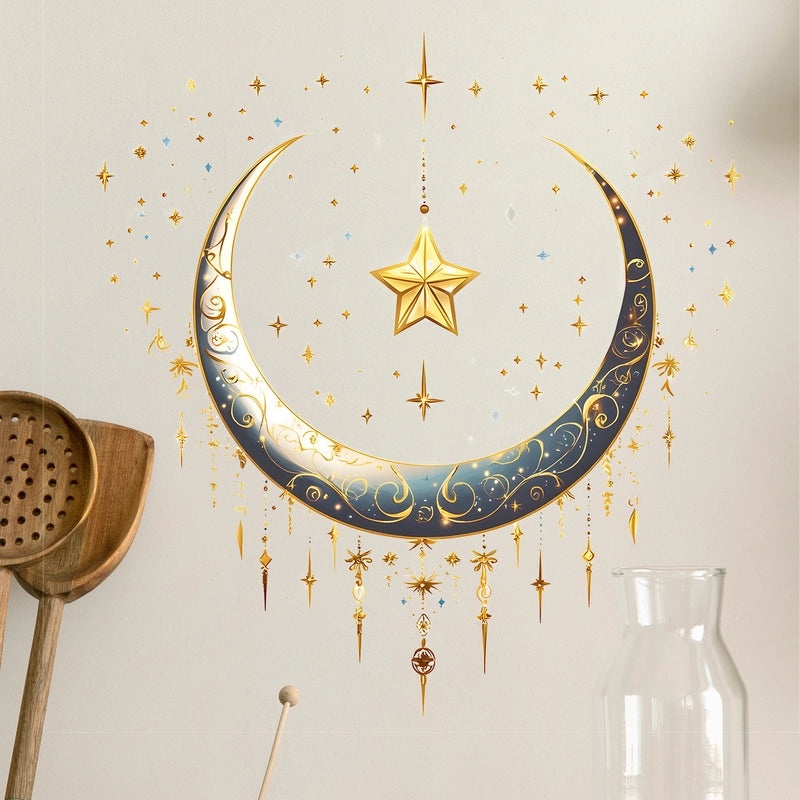 Elegant Moon PVC Wall Decal for Window Decoration | Home Decor Wall Stickers