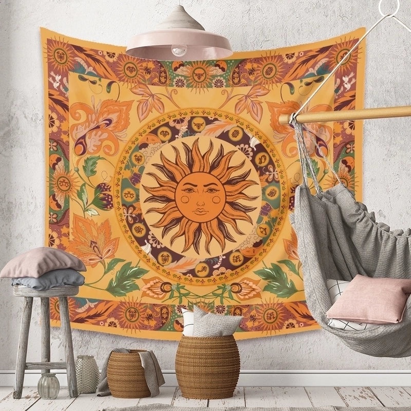Bohemian Psychedelic Sunflower Printed Tapestry Wall Hanging | Home Decor & Wall Art
